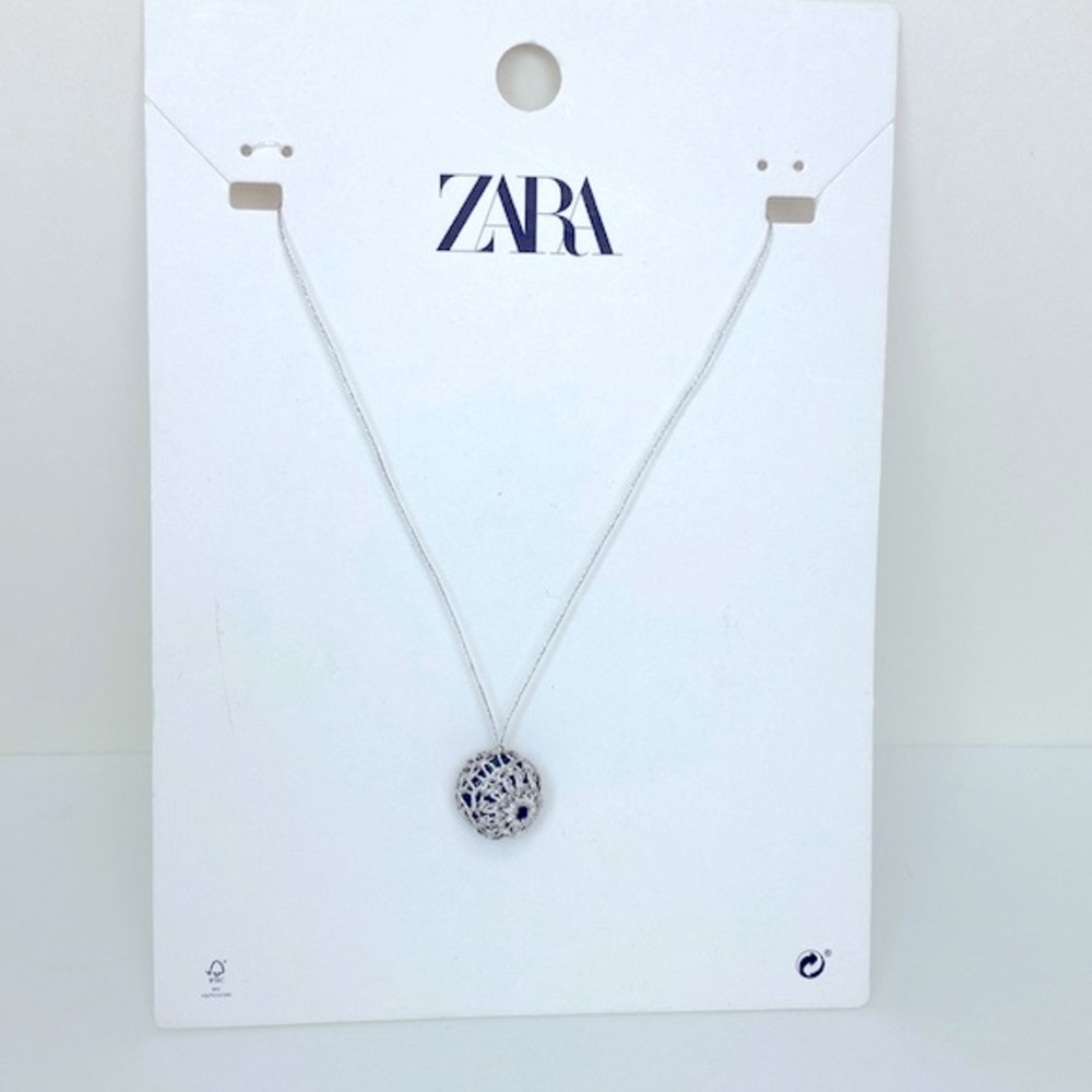 Zara silver crochet adjustable necklace NEW!